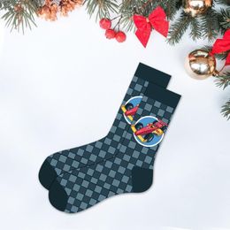 Men's Socks Cotton Middle Men's Autumn And Winter Santa Snowflake Damp 10 12