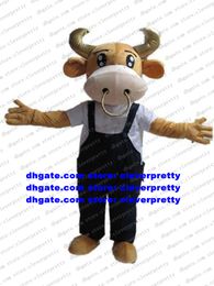 Mascot Costume Buffalo Bison Wild Ox Bull Cattle Calf Adult Cartoon Character Put On Nice Performing Arts zx1054