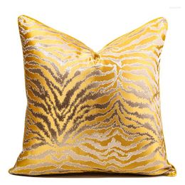 Pillow Golden Jacquard Cover Abstract Tiger Pattern Decorative Pillows Modern Light Luxury Sofa Bedding El Villa Club Decor