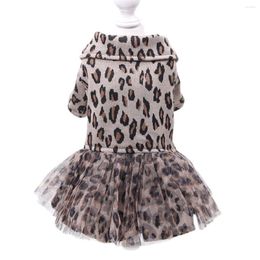 Dog Apparel Princess Cat Dress Tutu Pet Puppy Wedding/Party Skirt Outfit Lepord Design 6 Sizes