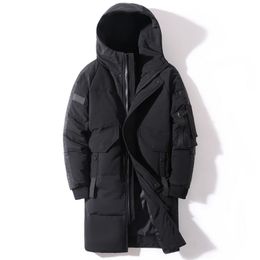 Men's Down Parkas Winter Jacket Hooded Fashion Long Coat Men Windproof Waterproof Thick Warm Brand Mens Clothing Parka 221111