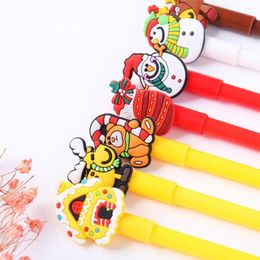 Christmas Black Neutral Pen Cartoon Snowman Bear Sock House Deer Gel