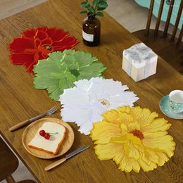 Table Mats Kitchen Dining Mat Placemat Pan Flower Embroidery Lace Place Home Party Supply