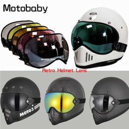 Cycling Helmets Motorcycle Retro Helmet Visor Bubble Shield Lens Windshield Goggles Accessories For All 3/4 Universal Open Face Half Helmet T221107