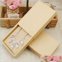 Gift Wrap Gift Wrap 48Pcs 4 5X3 15X1 0Inch Kraft Paper Jewelry Display Box Custom Printed Necklace Pendant Earring Package Cardboard Dhtjg