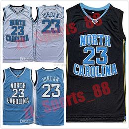 Men NCAA North Tar Heels 23 Michael Jersey UNC Basketball Jerseys Black White Blue