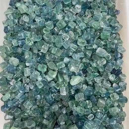 Decorative Figurines 100g/bag Natural Crystal Stone Blue Green Fluorite Macadam Large Particle Polished