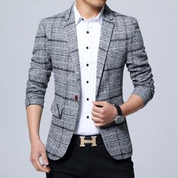 Men's Suits Men 2022 Fashion Clothing Casual Spring Men&#39;s Plaid Suit Korean Style Slim Jacket Business Clothes