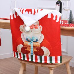 Chair Covers Huge Christmas Back Santa Hat Dining Holiday Room Slipcovers Party M1b6