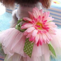 Dog Apparel Cute Cupcake Dress Princess Flowers Pearls Comfortable Skirt Pink Lace Designs Puppy Accessories