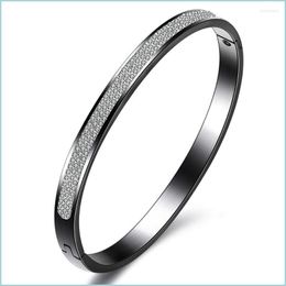 Bangle Bangle Wholesale Stainless Steel Bangles Jewelry With Good Cz Crystal Beads Drop Delivery Bracelets Dhuar