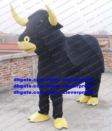 Black Mascot Costume Buffalo Kerbau Bison Ox Bull Cow For Two People Cartoon Character The Public Holidays Greet Guests zx1038