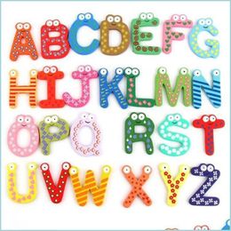 Fridge Magnets Kids Baby Wooden Alphabet Letter Fridge Magnets Cartoon Educational Learning Study Toy Unisex Gift Drop Delivery Home Dhruo