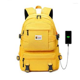 Schultaschen Mode Yellow Rucksack Kinder für Mädchen wasserdichte Oxford Large Teenager Schoolbag