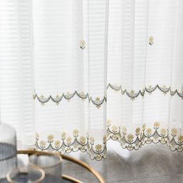 Curtain Pastoral Light Luxury Curtains For Living Dining Room Bedroom Embroidery Exquisite Fairy Sense Full Of Gauze