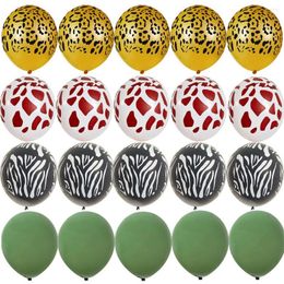 Party Decoration 20pcs 12inch Wild Animal Tiger/Money/Giraffe Pattern Balloons For Kids Jungle Safari Birthday Forest Supply