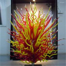 Floor Lamps Murano Chihuly Hand Blown Glass Tree Garden Standing Sculpture For El Art Decoration 48 Inches Yellow Red Colour