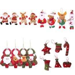 Christmas Decorations Christmas Tree Decoration Pendant Santa Claus Snowman Elk Doll Hanging Ornaments Xmas Window Drop Delivery Hom Dhdtl