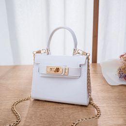 Mode barn ryggsäckar godis färg handväska satchel mini handväska gelé axelväska crossbody handväska med handtag kedje remmen liten