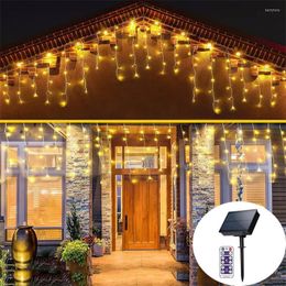 Strings 10M 300 LED Solar Powered Icicle Lights Outdoor Christmas Garland Light For Wedding Party Holiday Xmas Decor Twinkle