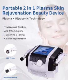 Portable Beauty Equipment 2 In 1 Cold Hot Facial Plasma Ultrasound Ozone PlasmaPen Face Wrinkle Removal Firming Skin Acnes Spots Treatment Beauty Machine