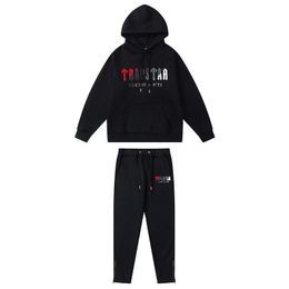 Designer Mens Trapstar Embroidery Pull Tracksuits Rainbow Towel Decoding Hooded Sportswear Men and Women Zipper Trousers Suit UBCM