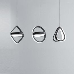 Chandelier Crystal Nordic Simple Led Pendant Lights Kitchen Round Hanging For Dining Room Hoom Bedside Aisle Square Lamp