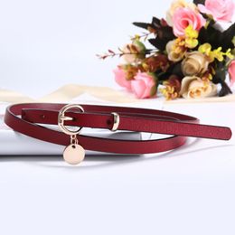 Belts 2022 Women Skinny Belt Fashion Designer Lady Narrow Waistband Quality Women's Strap With Gold PIN Buckle Cowhide