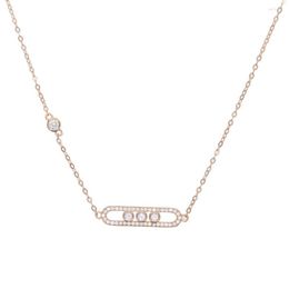 Chains High Quality Cz Paved 925 Sterling Silver Jewelry Geometric Round Dots Rectangle Bar Necklaces