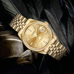 All Gold Luxury CADISEN Men's Mechanical Watches Business Automatic Watch Men Waterproof Clock Man Relogio Masculino Wristwat249z