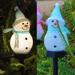 Strings Solar Outdoor Lights Garland Snowman Light Waterproof Lawn Lamps Festoon Year Christmas Decorations For Home Noel 2022