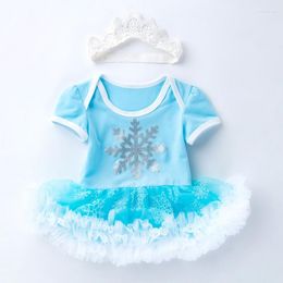 Girl Dresses Fashion 0-2Y Baby Short-sleeved Romper Skirt Ruffle Dress Two-piece Children's Clothing