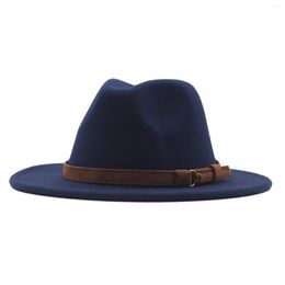 Ball Caps Hat Wide Classic Wool Belt Fedora Floppy Panama Buckle Womens Baseball