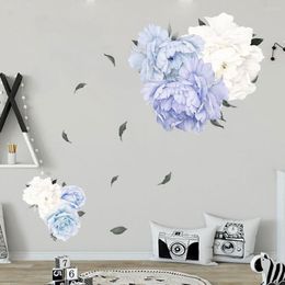 Wall Stickers Peony Rose Flowers Sticker Art Decals Kid Room Nursery Decor Gift Self Adhesive Removable Home Decoration