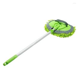 Car Sponge 2 In 1 Wash Mop Miwith Long Handle Chenille Microfiber Dust Brush Extension Pole 24-46In Scratch Cleaning Tool