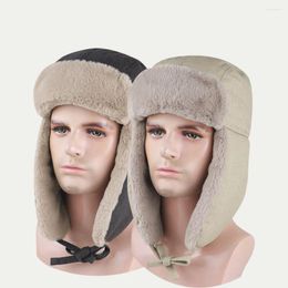 Berets Men Women Ear Flap Caps Winter Ski Anti Snow Hats Lei Feng Cap Earflap Hat Thick Balaclava Warm Windproof