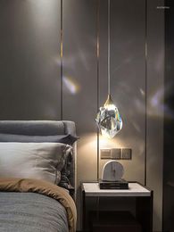 Pendant Lamps Nordic Lights Bedroom Light Luxury Led Crystal Modern Lamp Luminaire Suspension Decoration Salon Hanging 220v
