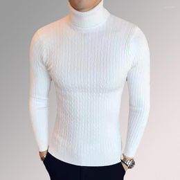 Men's Sweaters Autumn And Winter Men's Fleece Thickened Long-sleeved Turtleneck Sweater Comfortable Casual Slim Fit All-match Knitted