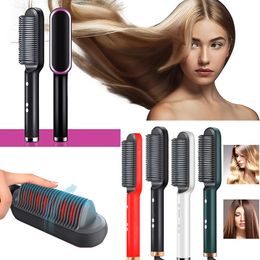 Hair Straighteners Straightener Brush 2 In 1 Ionic Straightening With 3 Heat Levels Fast Ceramic Heating Anti-Scald Comb 221021