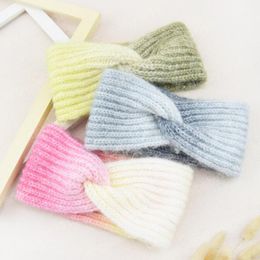 women Knitted Gradient Headband Hair Accessories Sports Warm Striped Colored Turabn Tie-dyed Personality Winter