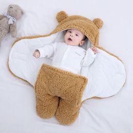 Одеяла пеленание мягкая рожденная детская обертка конверт для спального мешка для сна 100% хлопок сгущается кокон для ребенка 0-9 месяцев 221012