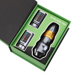 Tattoo Machine EXO Wireless Kit Powerful Coreless Motor Chargeable Lithium Battery 2 Rotary Pen Set 221017