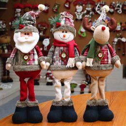 Christmas Decorations 55cm Santa Claus Elk Snowman Doll Oranments Pendants Kids Naviidad Gift Toy Favour Merry Decor For Home 221012