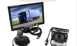 Vehicle IR LED Back Up Reverse CAR Camera 4-pin Connector 7" LCD Color TFT Rear View Monitor 800/480 for Bus Truck RV