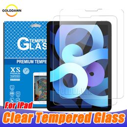 9H Tablets Comblets Temperado em vidro Clear Screen Protector Filme para iPad 10 10,9 11 polegadas 2022 10,2 polegadas Air 6 Pro 9,7 Pro 12,9 Mini 6 8,3 polegadas 5 3 2 com pacote de varejo em papel