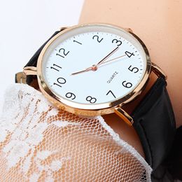 HBP Watch For Women Quartz Wristwatches Ladies Easy To Read Arabic Numerals Simple-dial Leather Strap Digital Watches Montres de luxe