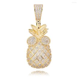 Pendant Necklaces Hip Hop Necklace Fashion Jewellery Charm Out Pineapple Micro Pave Zircon For Man Women Gift