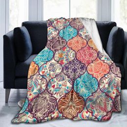 Blankets Flannel Blanket Colourful Turkish Style Light Thin Mechanical Wash Warm Soft Throw On Sofa Bed Travel Patchwork