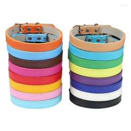 Dog Collars 1PC Adjustable Colorful Pet Kitten Cat Collar PU Leather Neck Strap Safe For Dogs Soft Supplies 10 Colors