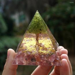 Decorative Figurines Orgonite Pyramid Healing Crystals Chakra Stone Natural Amethyst Reiki Energy Generator Orgone Resin Jewelry Decoration